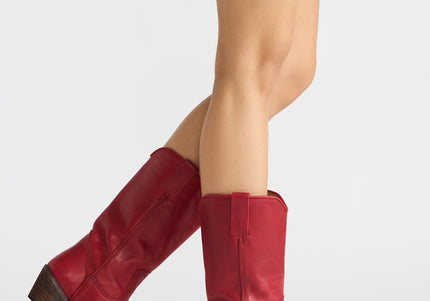 STEVE MADDEN ALBANY WOMEN BOOTS - Red Leather