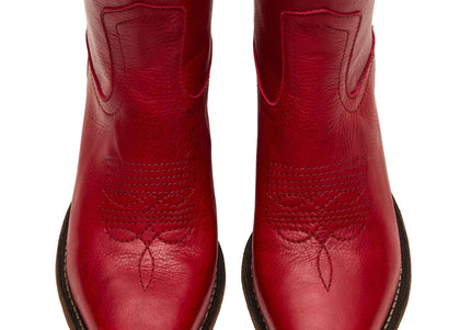 STEVE MADDEN ALBANY WOMEN BOOTS - Red Leather