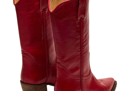 STEVE MADDEN ALBANY WOMEN BOOTS - Red Leather
