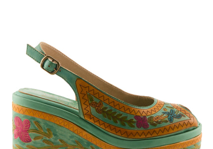 L'ARTISTE ARTDEVIVRE WOMEN SANDALS - Mint Green Multi