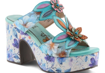 L'ARTISTE BALLOFFIRE WOMEN SANDALS - Sky Blue Multi