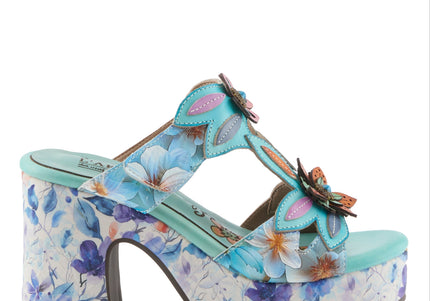 L'ARTISTE BALLOFFIRE WOMEN SANDALS - Sky Blue Multi
