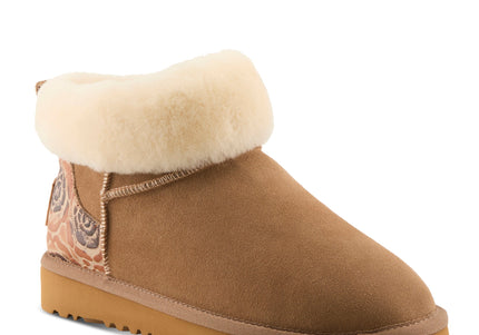 L`ARTISTE BRANDAI-CURLI SHEARLING WOMEN BOOTS - Beige Multi Suede