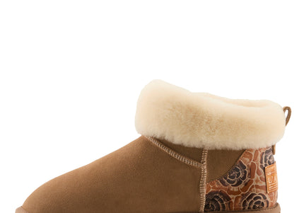 L`ARTISTE BRANDAI-CURLI SHEARLING WOMEN BOOTS - Beige Multi Suede