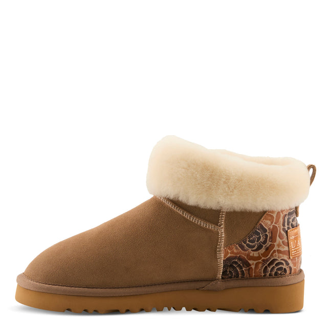 L`ARTISTE BRANDAI-CURLI SHEARLING WOMEN BOOTS - Beige Multi Suede