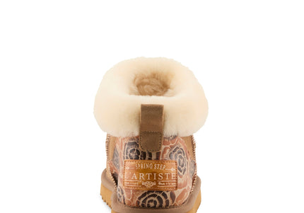 L`ARTISTE BRANDAI-CURLI SHEARLING WOMEN BOOTS - Beige Multi Suede