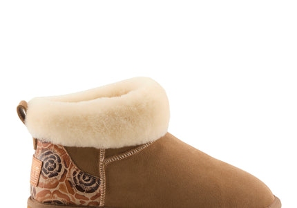 L`ARTISTE BRANDAI-CURLI SHEARLING WOMEN BOOTS - Beige Multi Suede