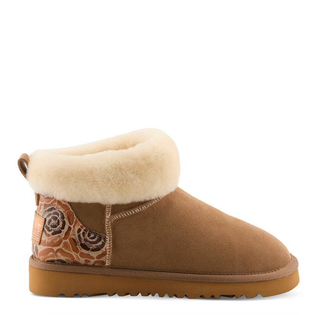L`ARTISTE BRANDAI-CURLI SHEARLING WOMEN BOOTS - Beige Multi Suede