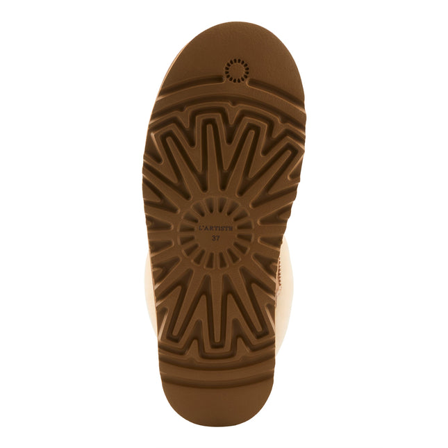 L`ARTISTE BRANDAI-CURLI SHEARLING WOMEN BOOTS - Beige Multi Suede