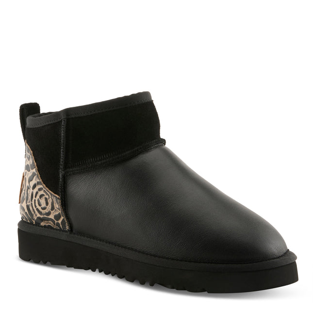 L`ARTISTE BRANDAI-GLOSS SHEARLING WOMEN BOOTS - Black Multi