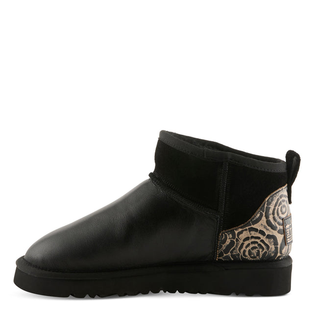 L`ARTISTE BRANDAI-GLOSS SHEARLING WOMEN BOOTS - Black Multi