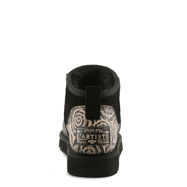 L`ARTISTE BRANDAI-GLOSS SHEARLING WOMEN BOOTS - Black Multi