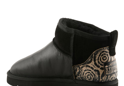 L`ARTISTE BRANDAI-GLOSS SHEARLING WOMEN BOOTS - Black Multi