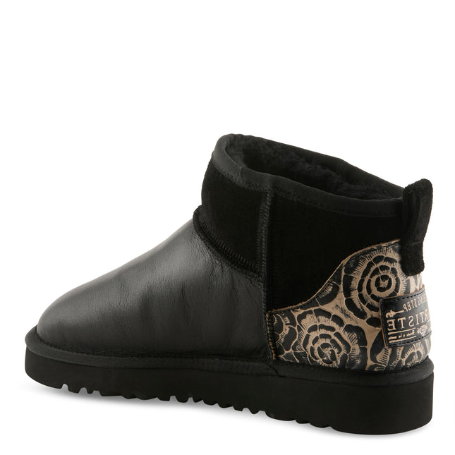L`ARTISTE BRANDAI-GLOSS SHEARLING WOMEN BOOTS - Black Multi