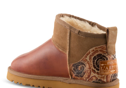 L`ARTISTE BRANDAI-GLOSS SHEARLING WOMEN BOOTS - Brown Multi