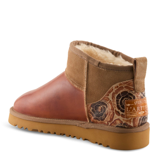 L`ARTISTE BRANDAI-GLOSS SHEARLING WOMEN BOOTS - Brown Multi