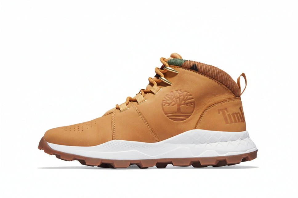 TIMBERLAND BROOKLYN MID LACE UP MEN BOOTS - Wheat Nubuck