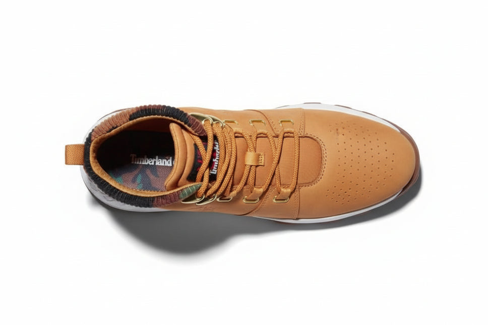 TIMBERLAND BROOKLYN MID LACE UP MEN BOOTS - Wheat Nubuck