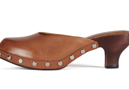 JEFFREY CAMPBELL CLOGUETTE WOMEN MULES Camel Distressed