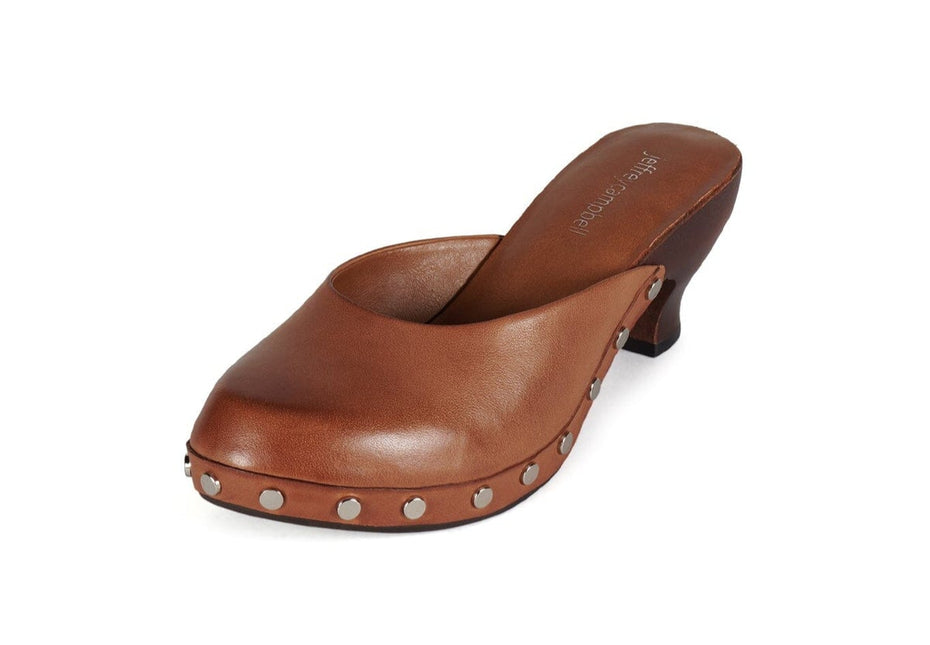 JEFFREY CAMPBELL CLOGUETTE WOMEN MULES Camel Distressed