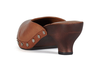 JEFFREY CAMPBELL CLOGUETTE WOMEN MULES Camel Distressed