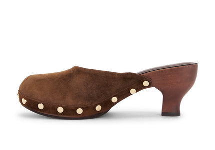 JEFFREY CAMPBELL CLOGUETTE WOMEN MULES Espresso Suede