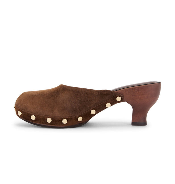 JEFFREY CAMPBELL CLOGUETTE WOMEN MULES Espresso Suede