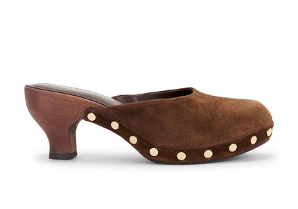 JEFFREY CAMPBELL CLOGUETTE WOMEN MULES Espresso Suede