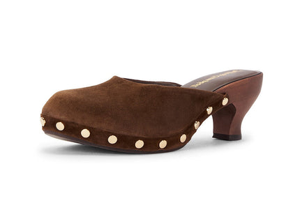 JEFFREY CAMPBELL CLOGUETTE WOMEN MULES Espresso Suede
