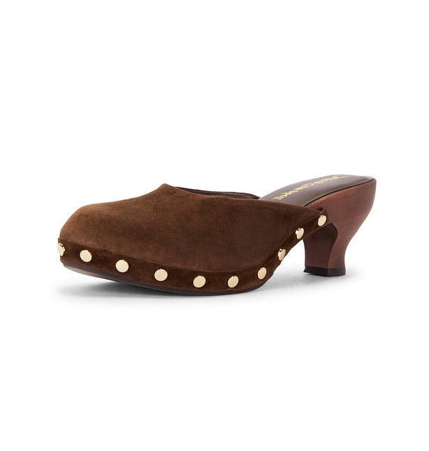 JEFFREY CAMPBELL CLOGUETTE WOMEN MULES Espresso Suede