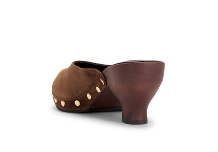 JEFFREY CAMPBELL CLOGUETTE WOMEN MULES Espresso Suede