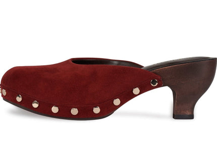 JEFFREY CAMPBELL CLOGUETTE WOMEN MULES Plum Suede