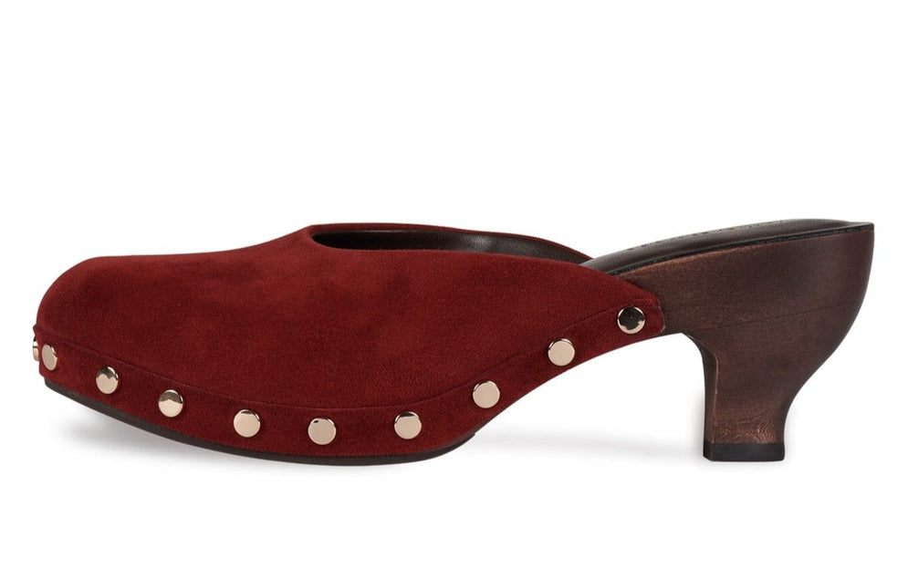 JEFFREY CAMPBELL CLOGUETTE WOMEN MULES Plum Suede