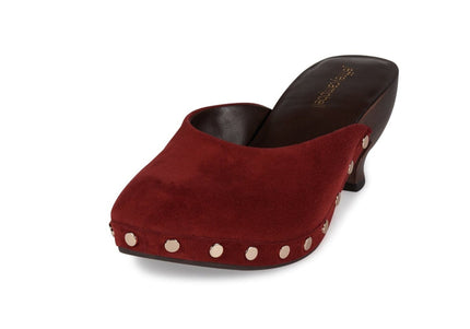 JEFFREY CAMPBELL CLOGUETTE WOMEN MULES Plum Suede