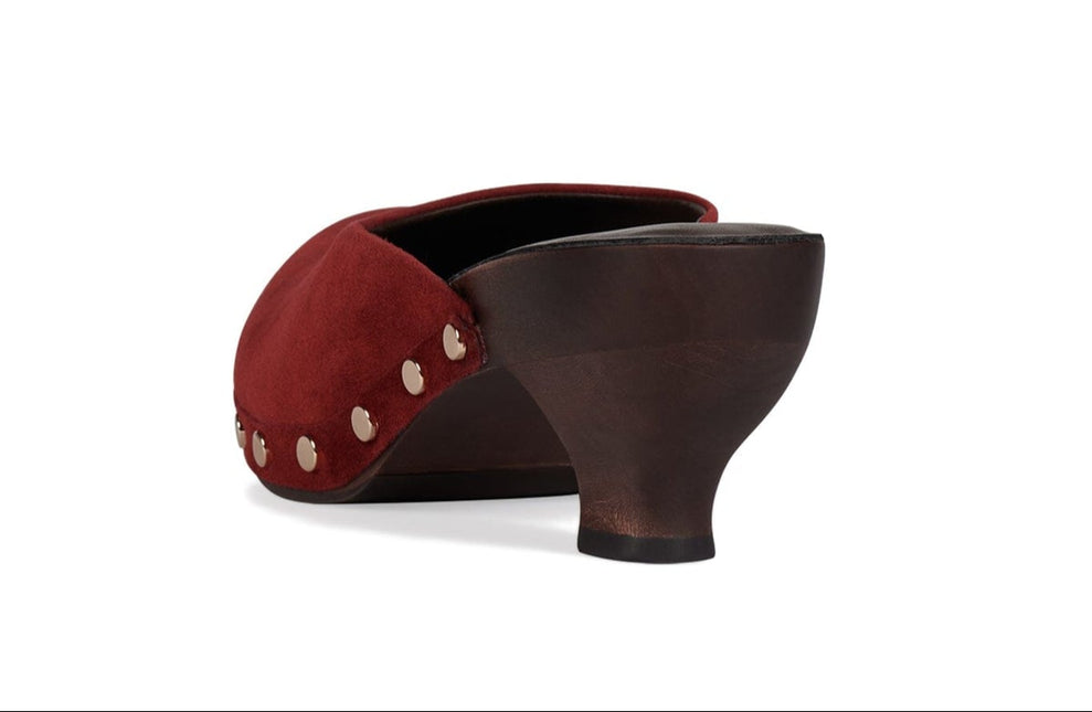 JEFFREY CAMPBELL CLOGUETTE WOMEN MULES Plum Suede
