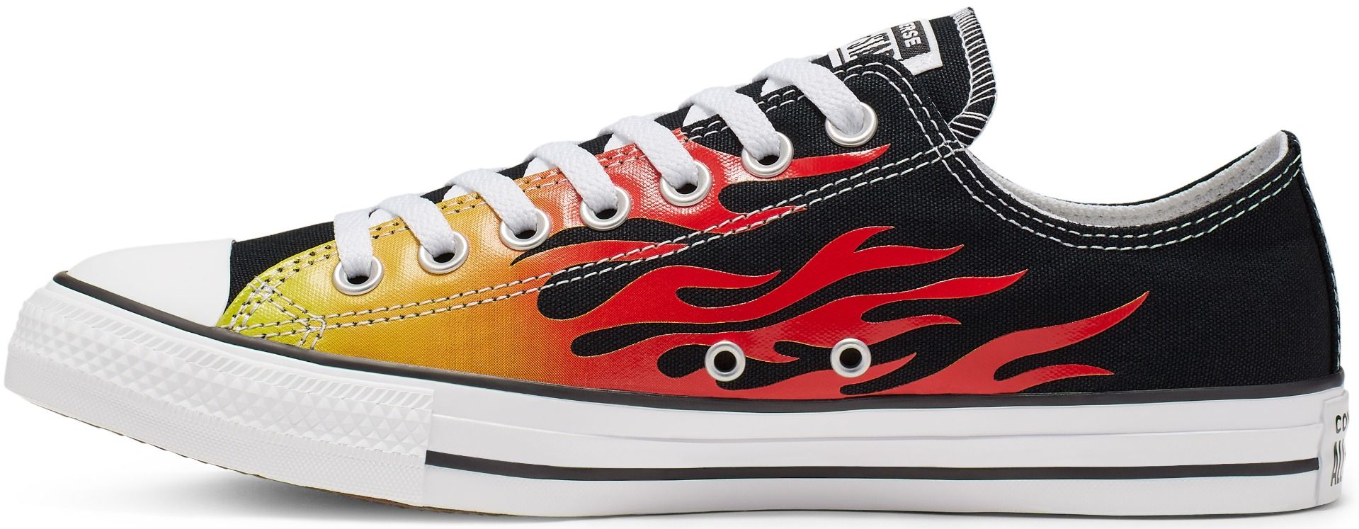 Converse Chuck Taylor All Star Low Top Archive Flame Sneakers Adult Unisex Size Men 4 Women 6 Black