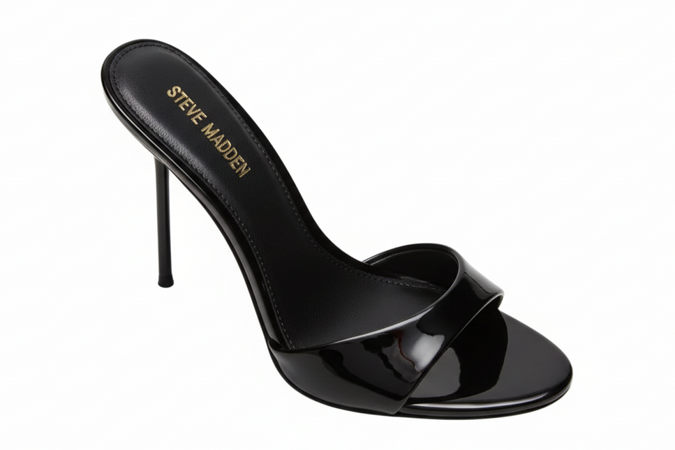 STEVE MADDEN DAVINA WOMEN MULES - Black Patent