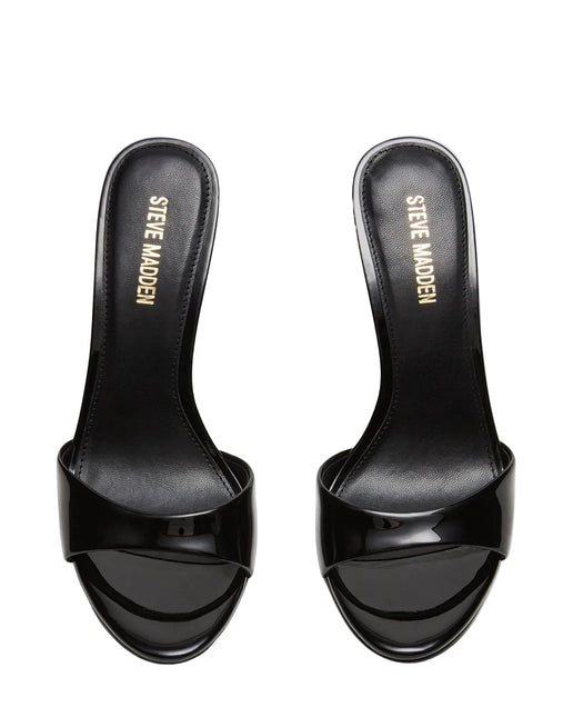 STEVE MADDEN DAVINA WOMEN MULES - Black Patent