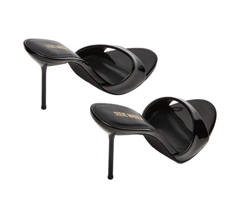 STEVE MADDEN DAVINA WOMEN MULES - Black Patent