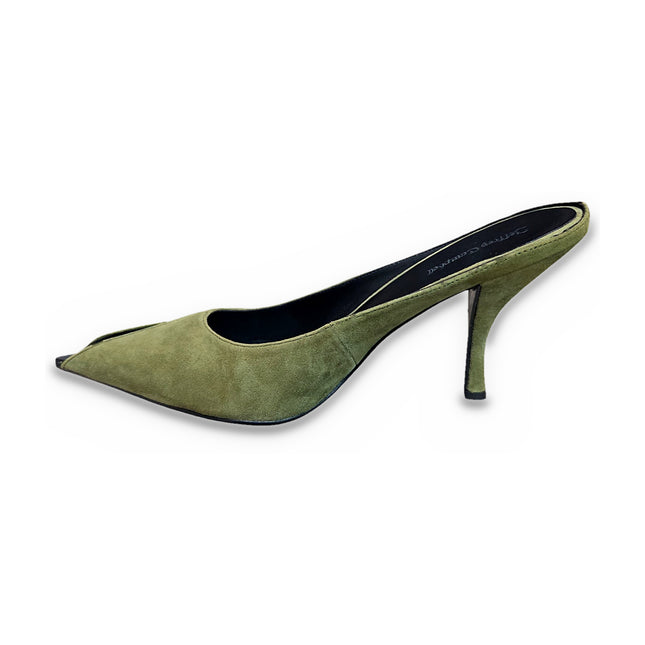 JEFFREY CAMPBELL DESTINEE WOMEN MULES - Olive Suede