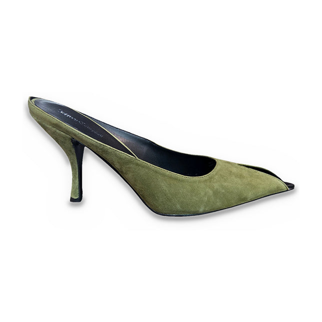 JEFFREY CAMPBELL DESTINEE WOMEN MULES - Olive Suede