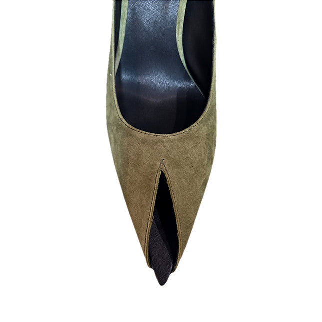 JEFFREY CAMPBELL DESTINEE WOMEN MULES - Olive Suede