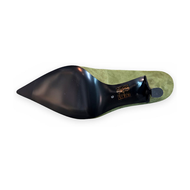 JEFFREY CAMPBELL DESTINEE WOMEN MULES - Olive Suede