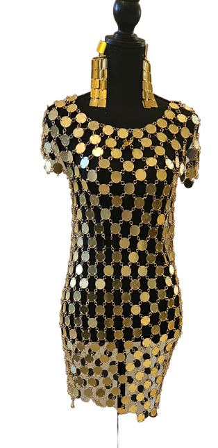 JEFFREY CAMPBELL DIME-PIECE Women Dress - Gold Multi