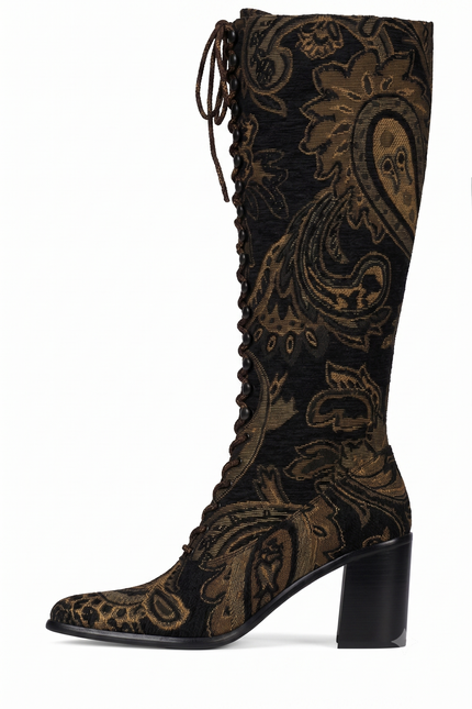 JEFFREY CAMPBELL ARCHILLE-K WOMEN BOOTS - Dark Brown Tapestry