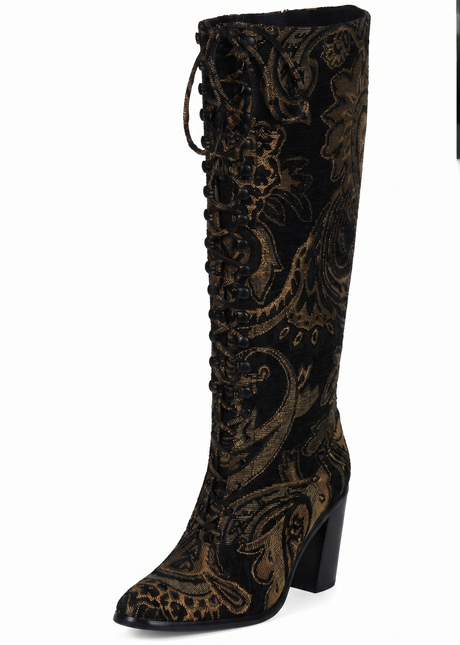 JEFFREY CAMPBELL ARCHILLE-K WOMEN BOOTS - Dark Brown Tapestry