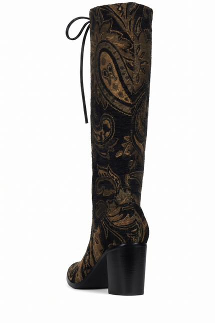 JEFFREY CAMPBELL ARCHILLE-K WOMEN BOOTS - Dark Brown Tapestry