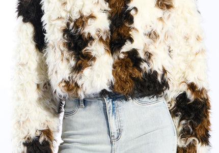 AZALEA WANG ENORA WOMEN COATS - Cream Multi