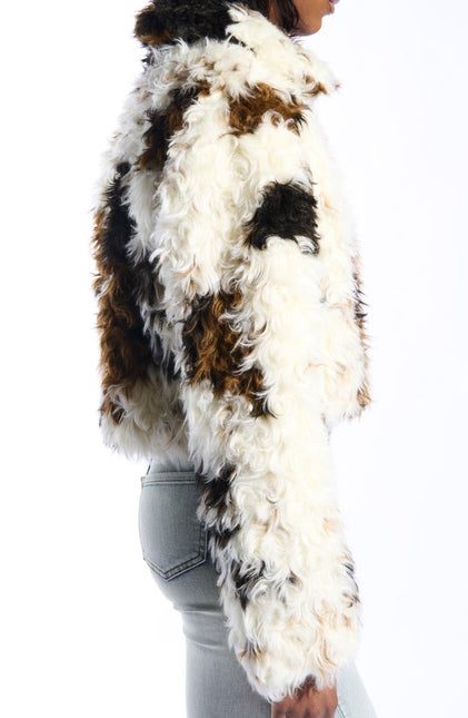 AZALEA WANG ENORA WOMEN COATS - Cream Multi