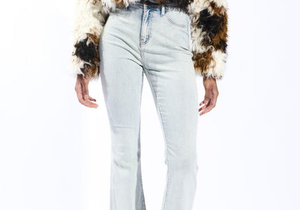 AZALEA WANG ENORA WOMEN COATS - Cream Multi